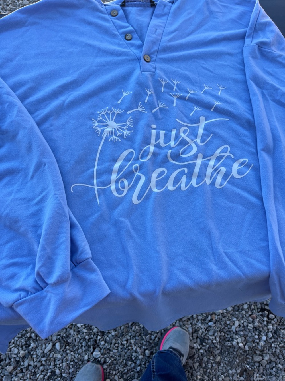 Just Breathe Blue Pullover - Women